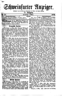 Schweinfurter Anzeiger Dienstag 7. März 1876