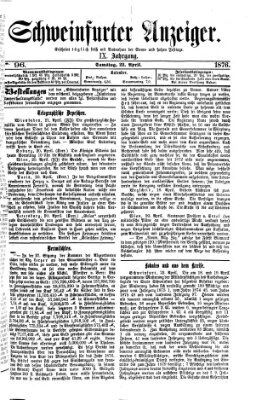 Schweinfurter Anzeiger Samstag 22. April 1876