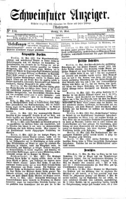 Schweinfurter Anzeiger Samstag 13. Mai 1876