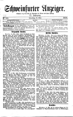 Schweinfurter Anzeiger Dienstag 16. Mai 1876