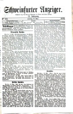 Schweinfurter Anzeiger Freitag 19. Mai 1876