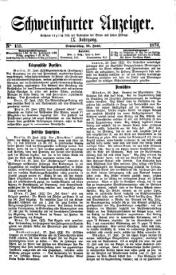 Schweinfurter Anzeiger Donnerstag 29. Juni 1876