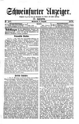 Schweinfurter Anzeiger Mittwoch 9. August 1876