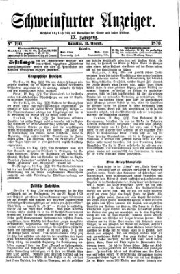 Schweinfurter Anzeiger Samstag 12. August 1876