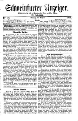 Schweinfurter Anzeiger Montag 14. August 1876