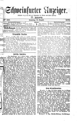 Schweinfurter Anzeiger Samstag 19. August 1876