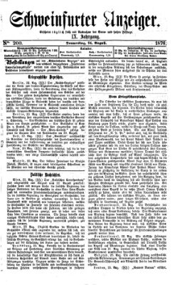 Schweinfurter Anzeiger Donnerstag 24. August 1876