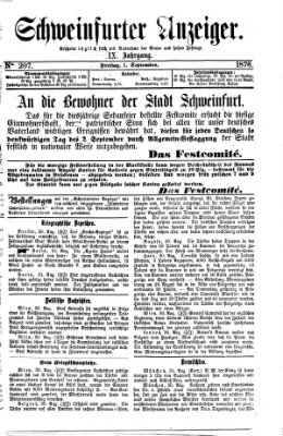 Schweinfurter Anzeiger Freitag 1. September 1876