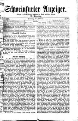 Schweinfurter Anzeiger Dienstag 17. Oktober 1876