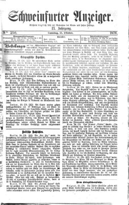 Schweinfurter Anzeiger Samstag 21. Oktober 1876