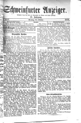 Schweinfurter Anzeiger Montag 30. Oktober 1876