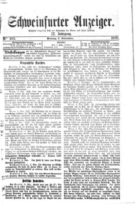 Schweinfurter Anzeiger Montag 6. November 1876