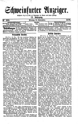 Schweinfurter Anzeiger Montag 13. November 1876