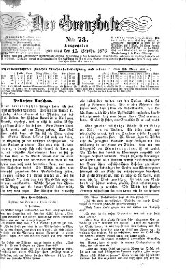 Der Grenzbote Sonntag 10. September 1876