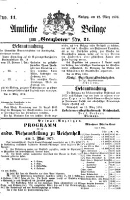 Der Grenzbote Sonntag 12. März 1876