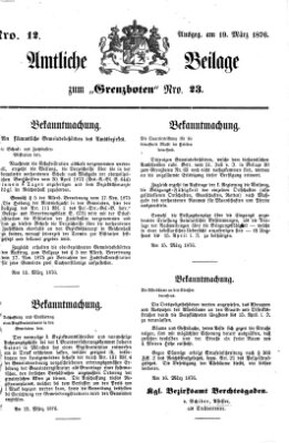 Der Grenzbote Sonntag 19. März 1876