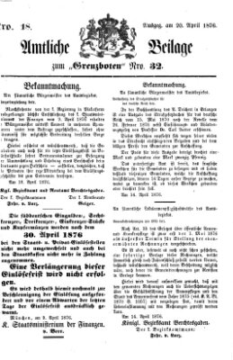 Der Grenzbote Donnerstag 20. April 1876