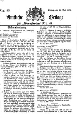 Der Grenzbote Sonntag 21. Mai 1876