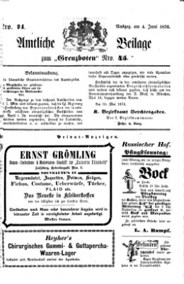 Der Grenzbote Sonntag 4. Juni 1876