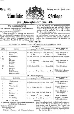 Der Grenzbote Sonntag 18. Juni 1876