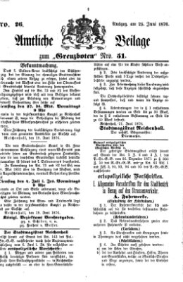 Der Grenzbote Sonntag 25. Juni 1876