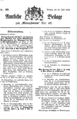 Der Grenzbote Sonntag 16. Juli 1876