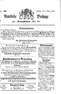 Der Grenzbote Sonntag 3. September 1876