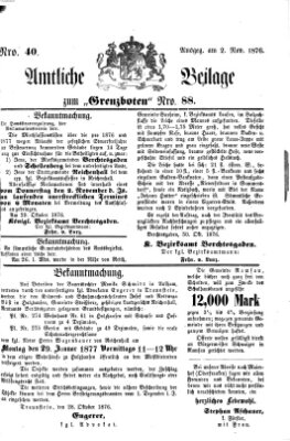 Der Grenzbote Donnerstag 2. November 1876