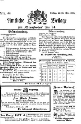 Der Grenzbote Donnerstag 23. November 1876