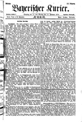 Bayerischer Kurier Sonntag 13. Februar 1876