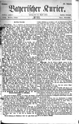 Bayerischer Kurier Freitag 21. April 1876