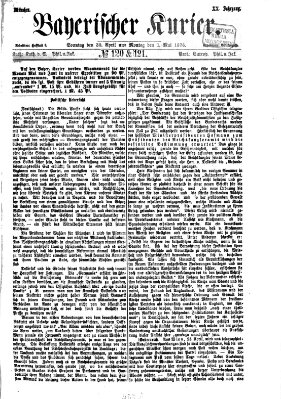 Bayerischer Kurier Montag 1. Mai 1876