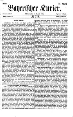 Bayerischer Kurier Mittwoch 9. August 1876