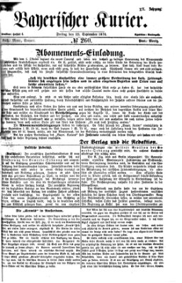 Bayerischer Kurier Freitag 22. September 1876