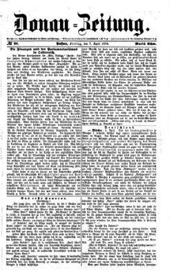 Donau-Zeitung Freitag 7. April 1876