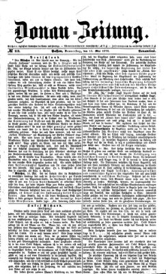 Donau-Zeitung Donnerstag 18. Mai 1876