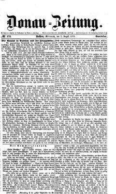 Donau-Zeitung Mittwoch 2. August 1876