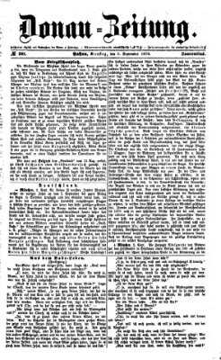 Donau-Zeitung Dienstag 5. September 1876