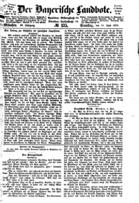 Der Bayerische Landbote Samstag 10. Juni 1876