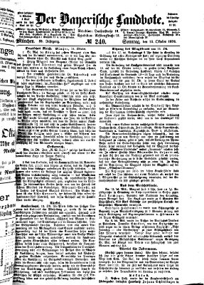 Der Bayerische Landbote Sonntag 15. Oktober 1876