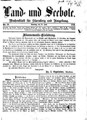 Land- und Seebote Samstag 24. Juni 1876