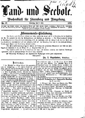 Land- und Seebote Sonntag 2. Juli 1876