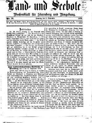 Land- und Seebote Sonntag 3. September 1876