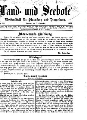 Land- und Seebote Sonntag 17. September 1876