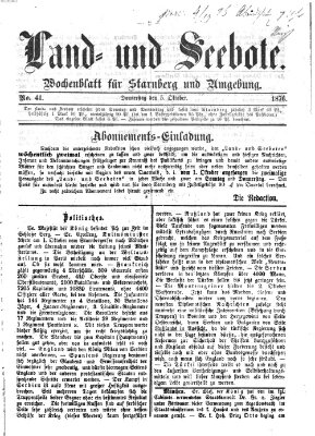 Land- und Seebote Donnerstag 5. Oktober 1876