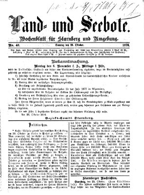 Land- und Seebote Sonntag 29. Oktober 1876