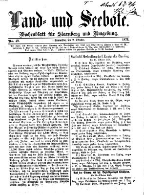 Land- und Seebote Donnerstag 2. November 1876