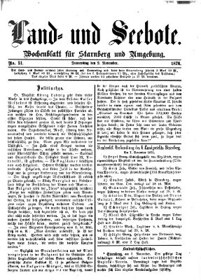 Land- und Seebote Donnerstag 9. November 1876