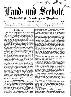 Land- und Seebote Sonntag 12. November 1876