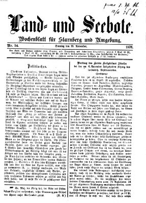 Land- und Seebote Sonntag 19. November 1876